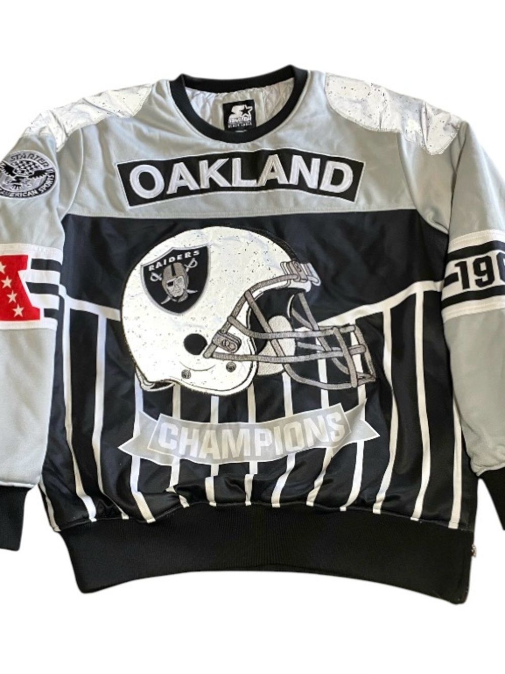 Vintage NFL Oakland Raiders Y2K STARTER BLACK LABEL Adult Sweatshirt Size Large